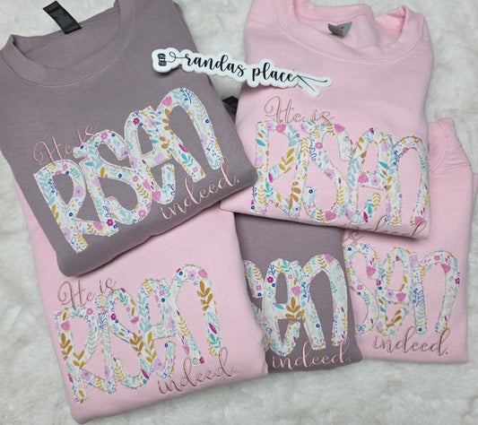 He is Risen Indeed Applique Crewneck