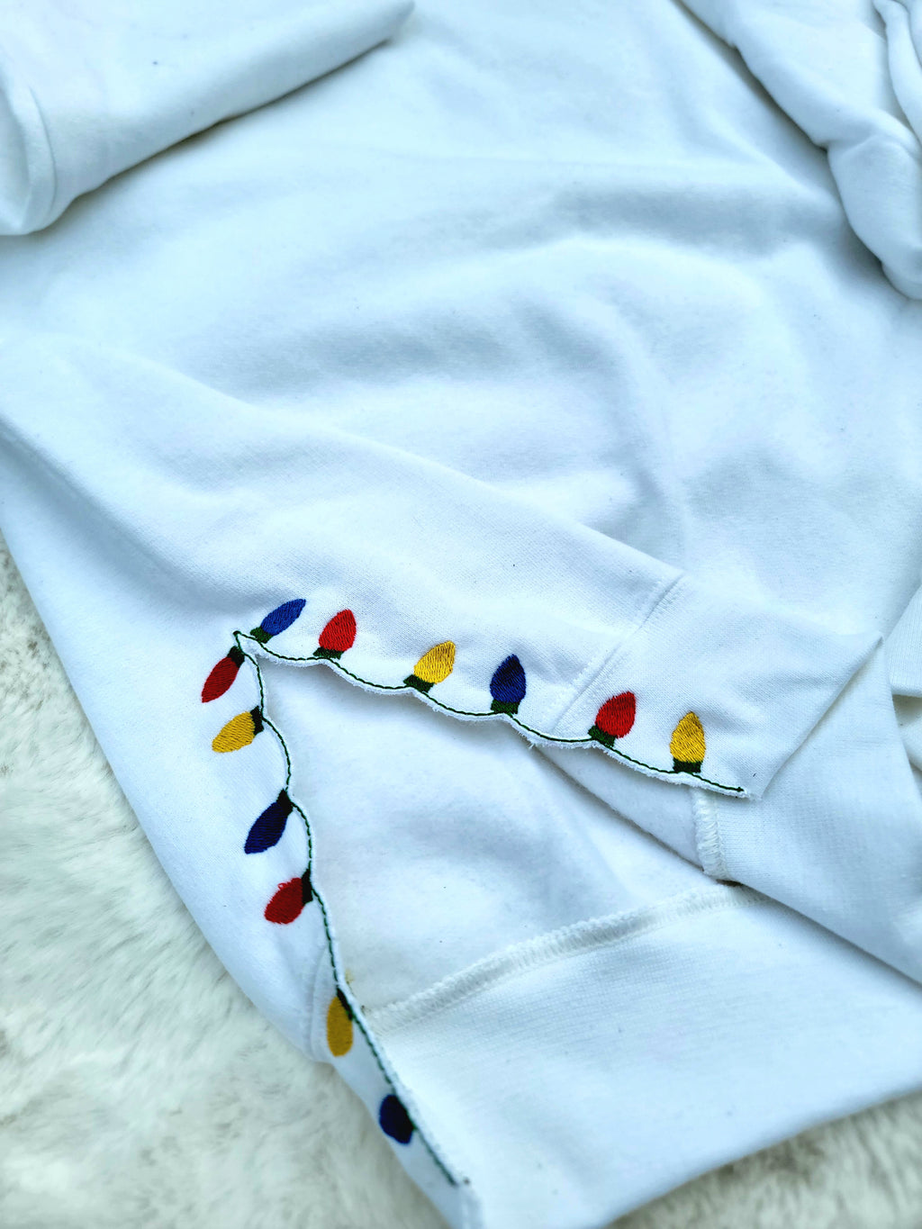 Merry Split Side Christmas Lights Crewneck