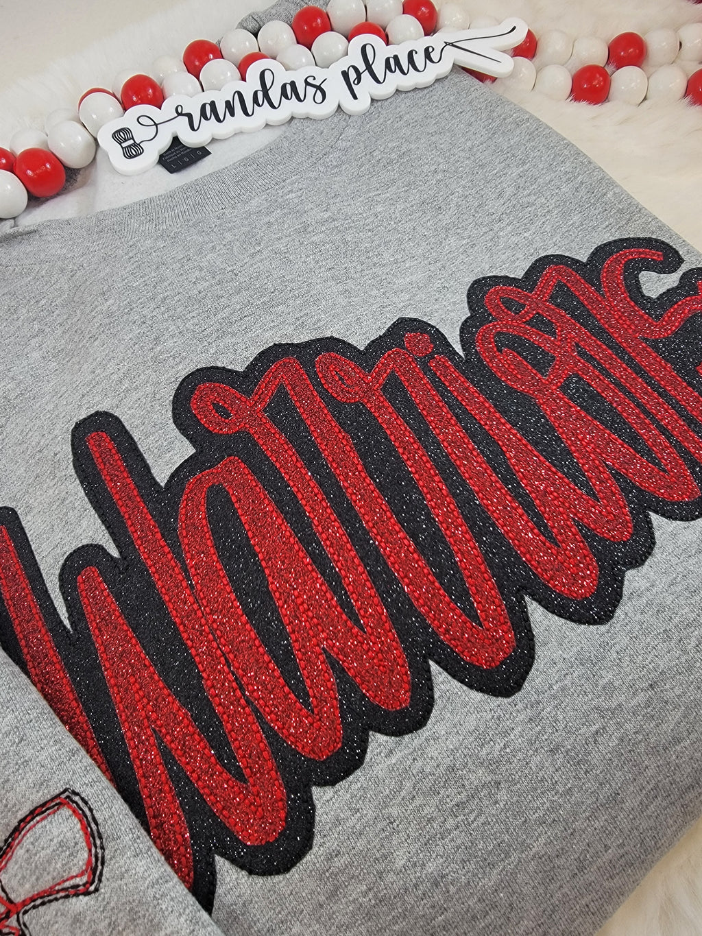Warriors Cursive Sparkle Crewneck