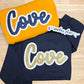Cove Script Sparkle Double Applique Crewneck