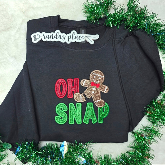 Oh Snap Christmas Gingerbread Crewneck Sweatshirt