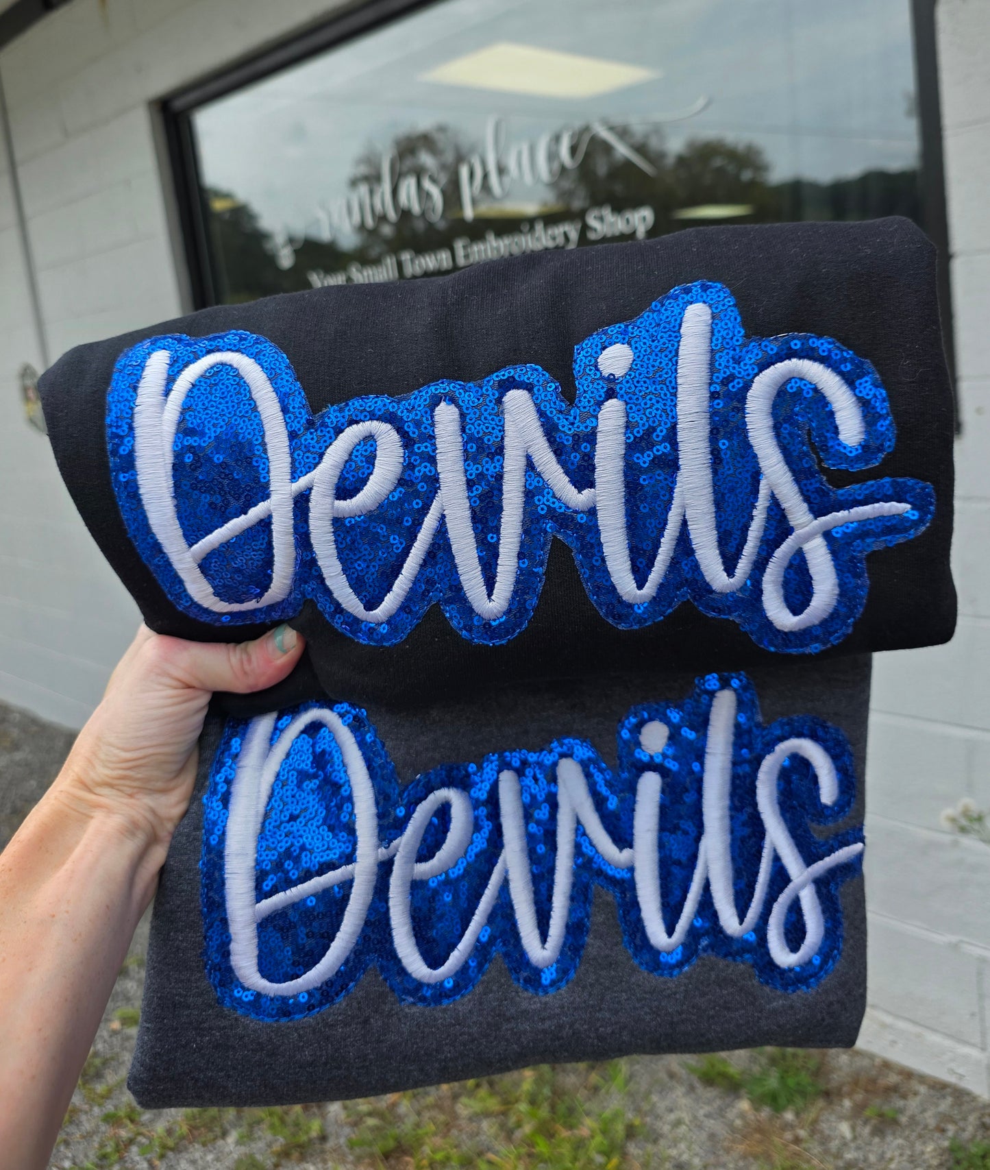 Devils Script Sequence Crewneck