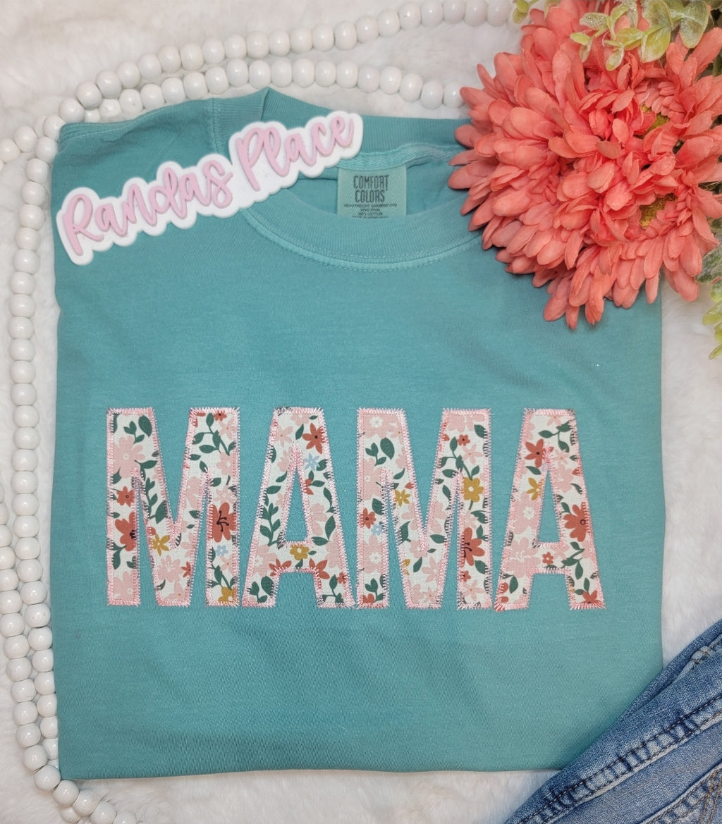 Floral MAMA Comfort Colors Tee