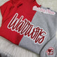 Central Warriors Split Sparkle Red & Gray Crewneck