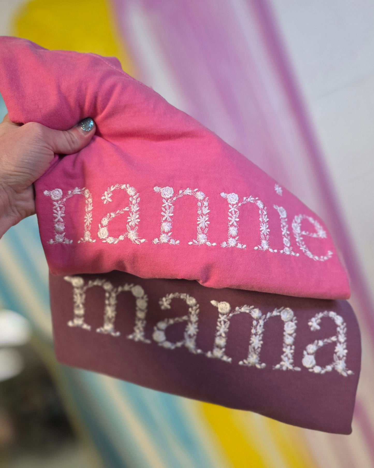 Floral Comfort Colors Custom Name Tee