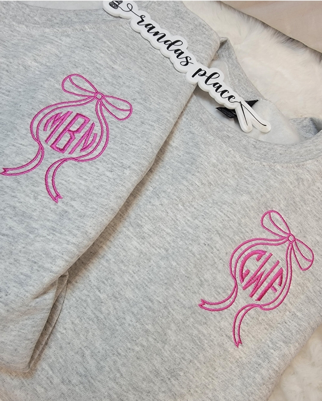 Monogram Bow Crewneck