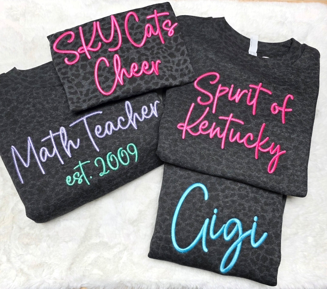 CUSTOM Leopard Puff Tee/Sweatshirt