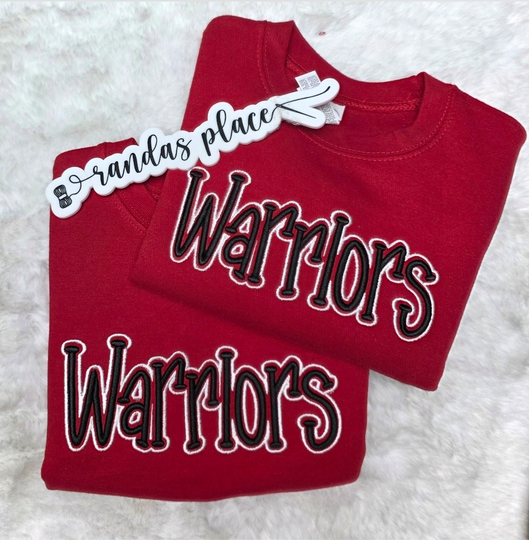 Warriors Embroidered Puff Tee/Sweatshirt