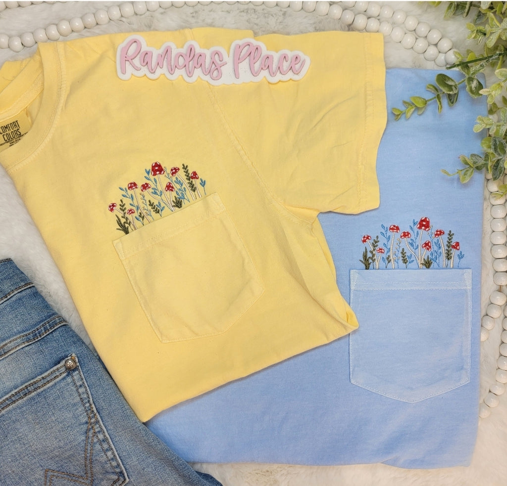 Mushroom Floral Pocket Tee