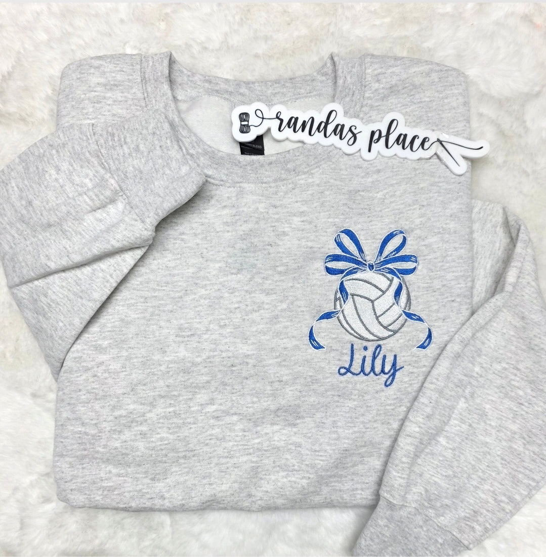 Volleyball Custom Ribbon Bow Tee/Sweatshirt