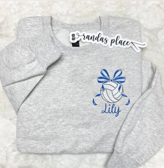 Volleyball Custom Ribbon Bow Tee/Sweatshirt
