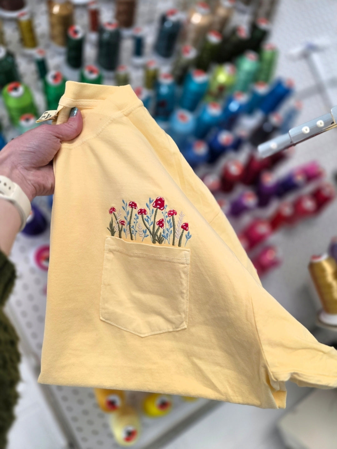 Mushroom Floral Pocket Tee