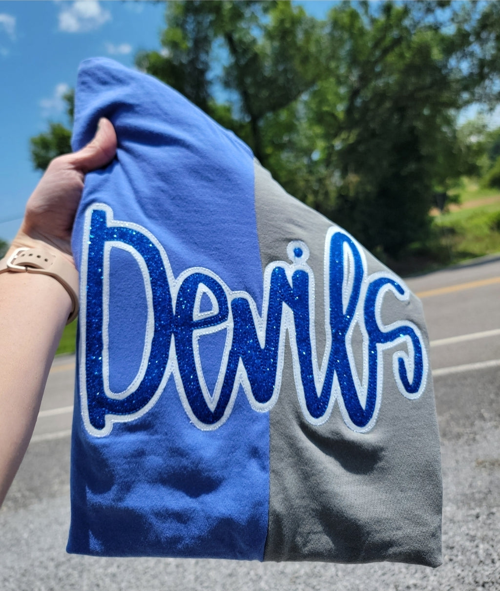 Devils Split Sparkle Tee