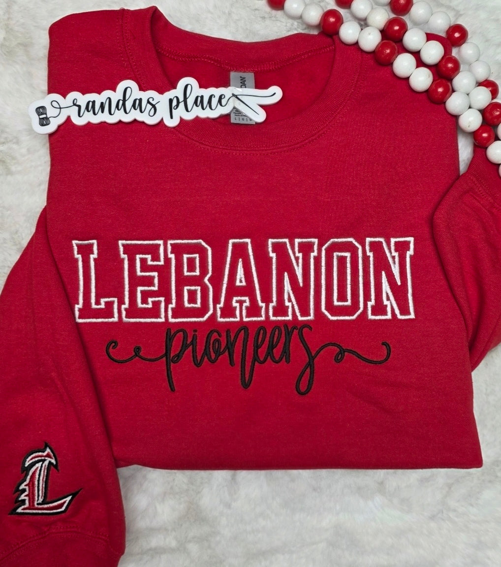 Lebanon Pioneers Varsity & Script Crewneck