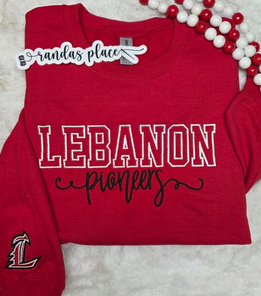 Lebanon Pioneers Varsity & Script Crewneck