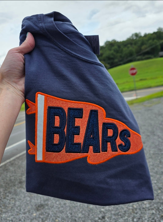 Union Bears Pennant Flag Sparkle Comfort Colors Tee