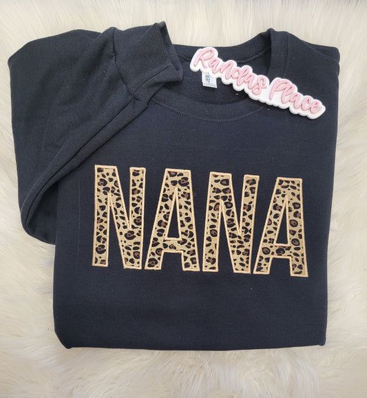 Cheetah Print NANA crewneck