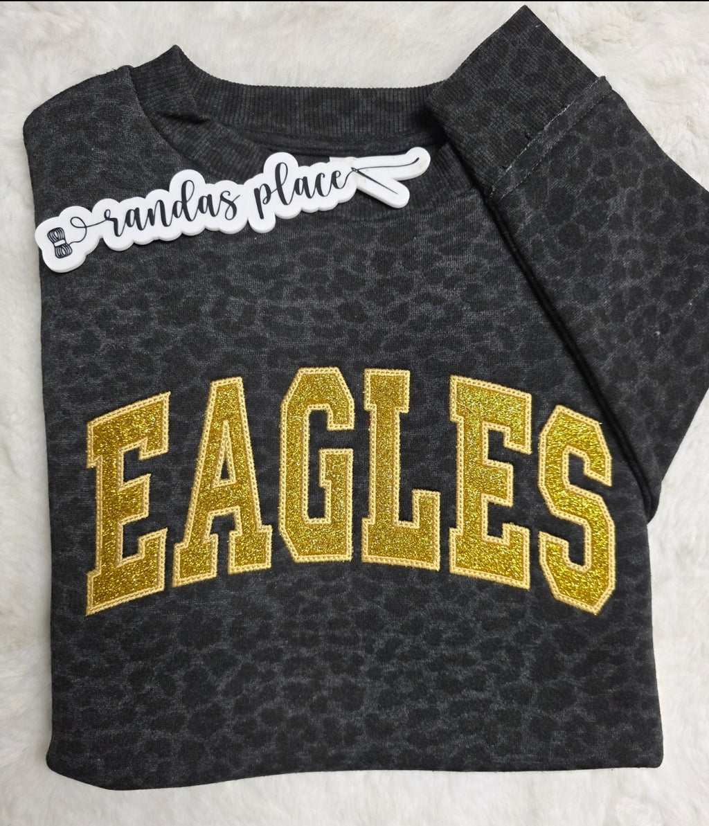 Eagles Leopard Ladies Crewneck