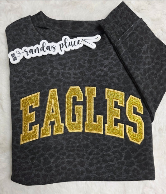 Eagles Leopard Ladies Crewneck
