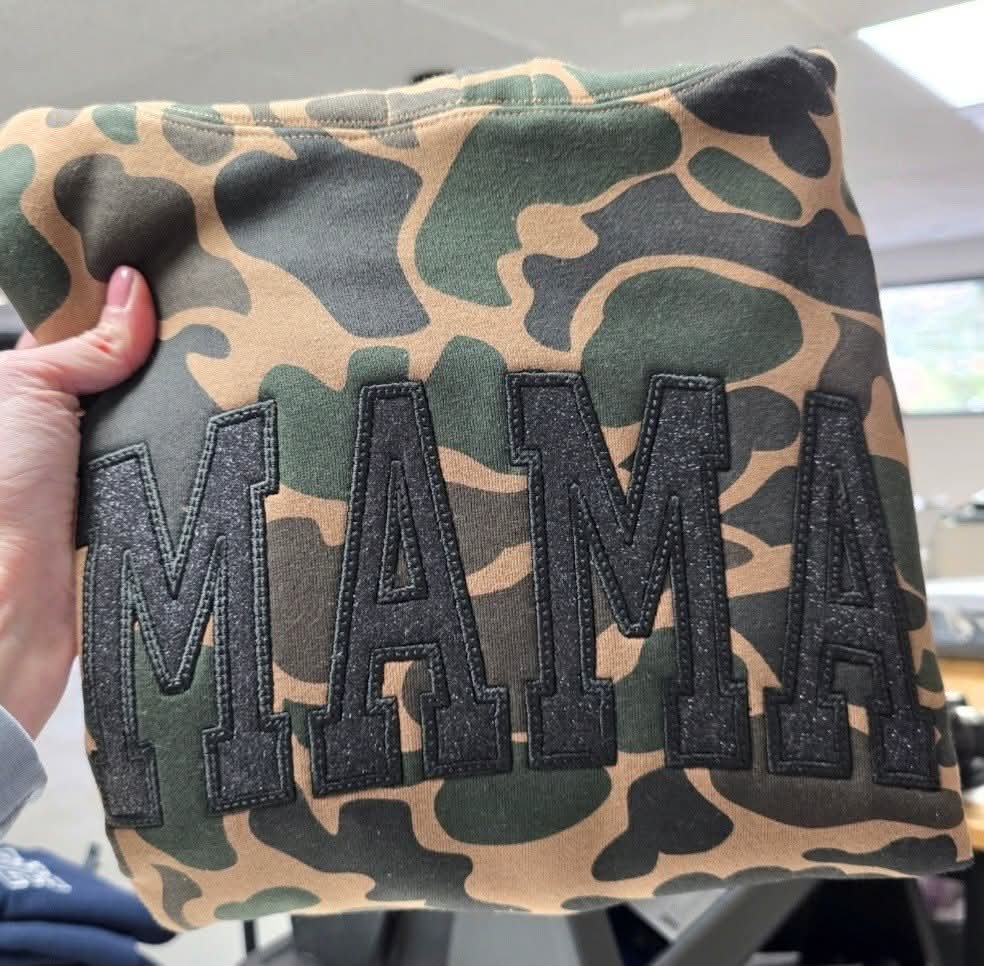 Duck Camo Mama Black Sparkle Hoodie
