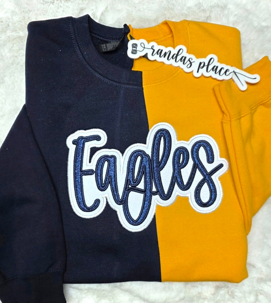 Eagles Split Sparkle Crewneck
