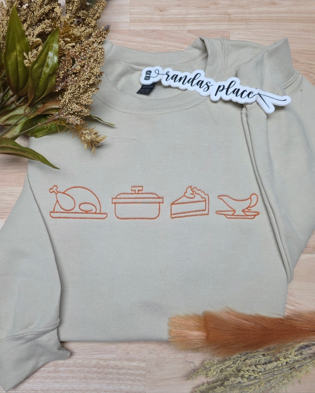 Thanksgiving Favorites Embroidered Sweatshirt