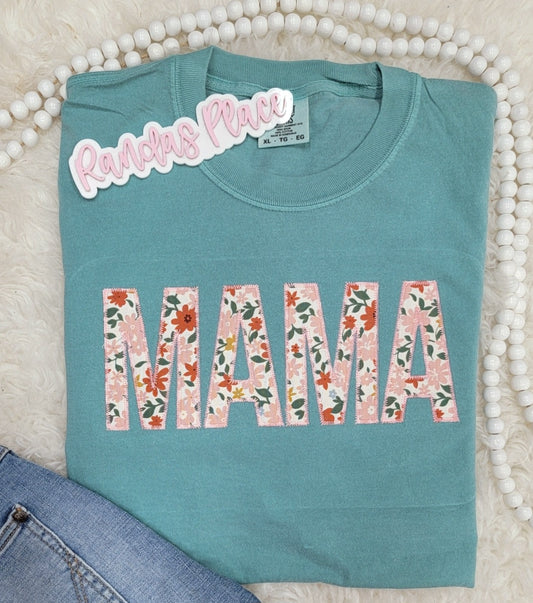 Floral MAMA Comfort Colors Tee