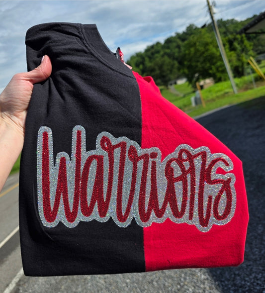 Warriors Split Sparkle Tee