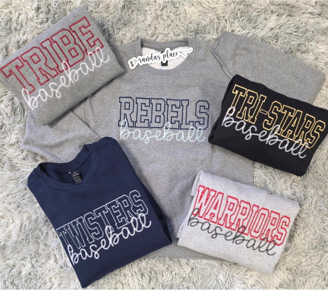 Custom Baseball/Softball Crewneck Sweatshirt