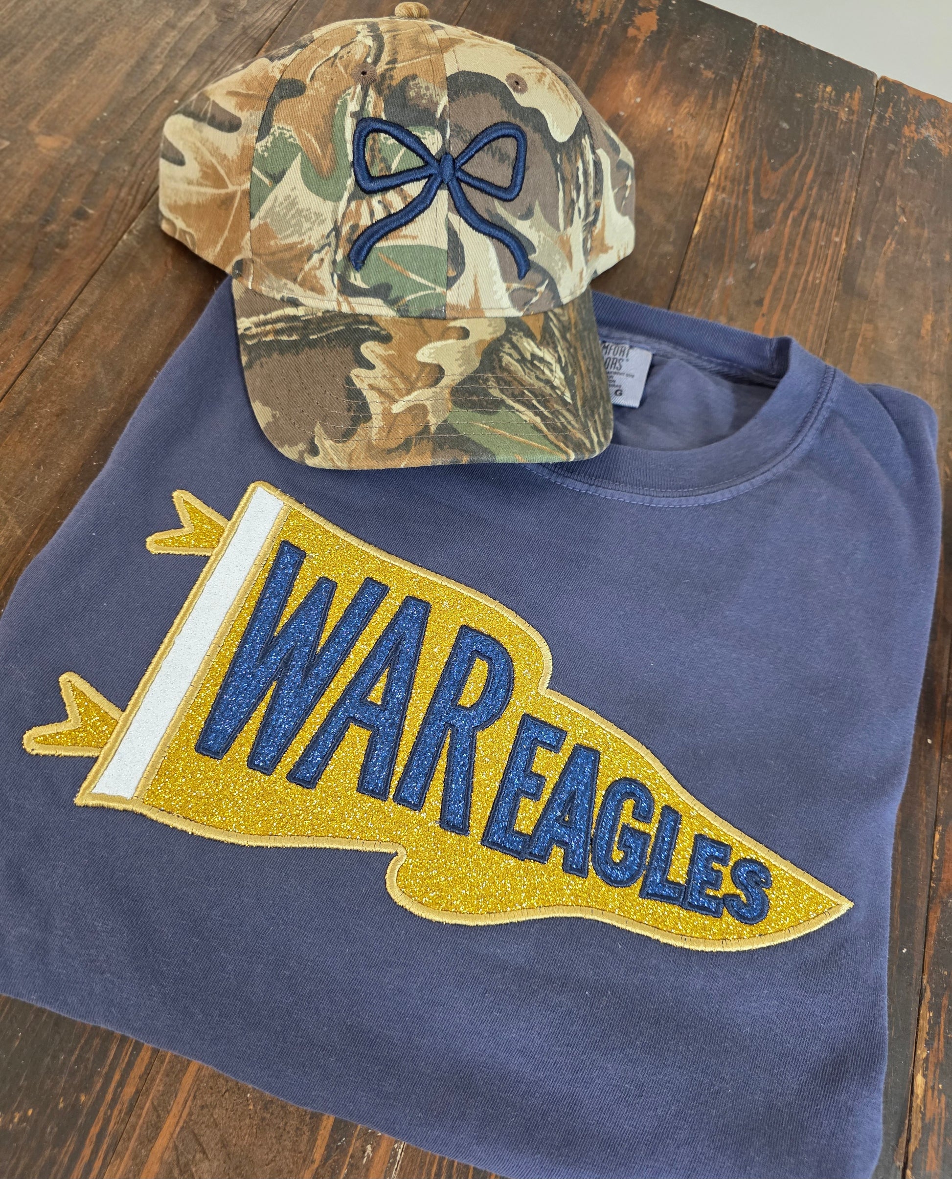 War Eagles Pennant Flag Sparkle Comfort Colors Tee