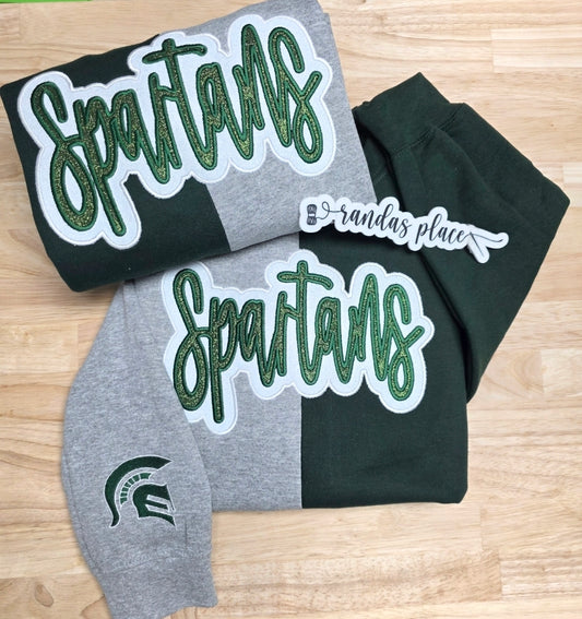 Spartans Split Sparkle Crewneck