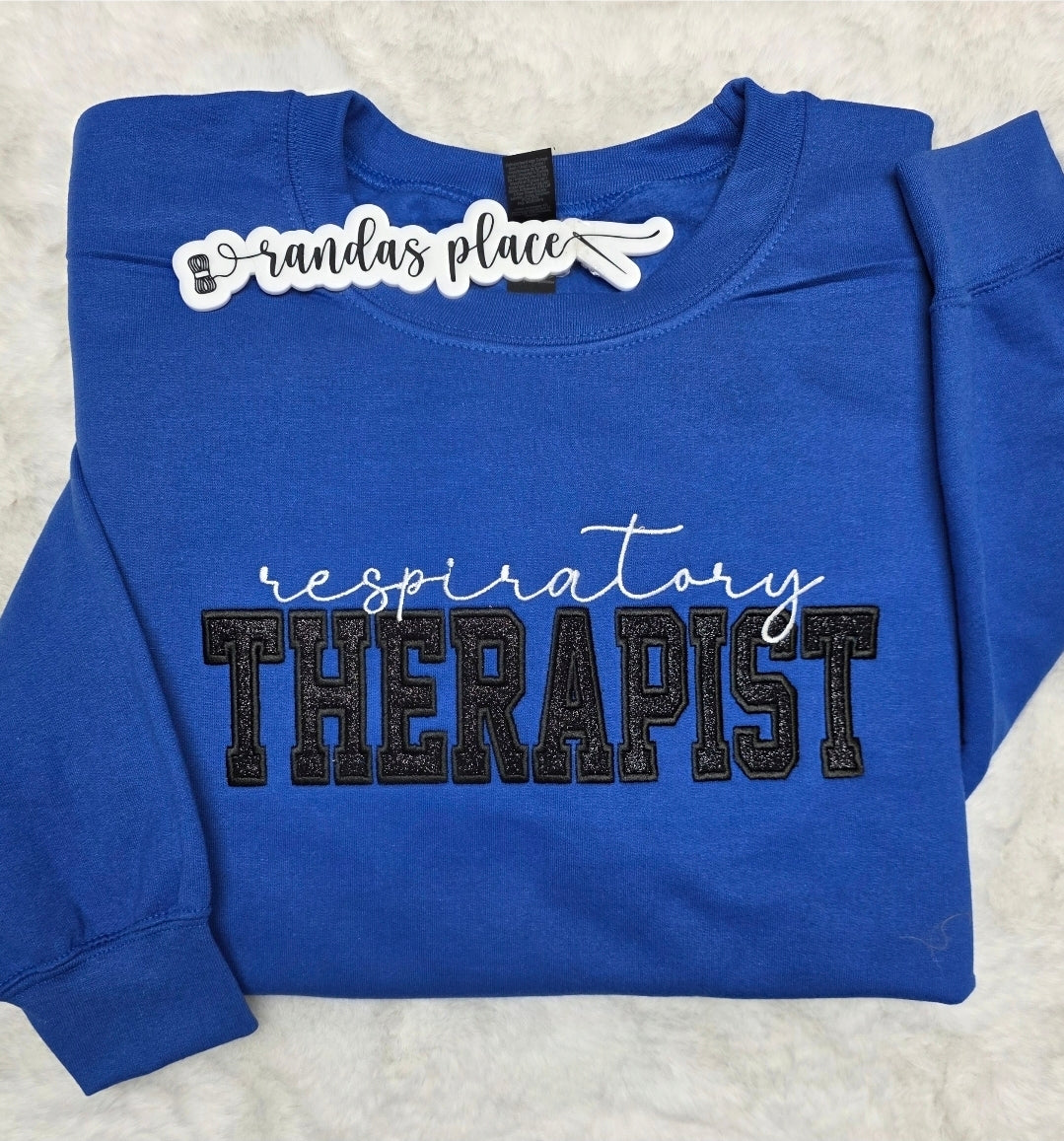 Royal Blue Respiratory Therapist Sparkle Crewneck