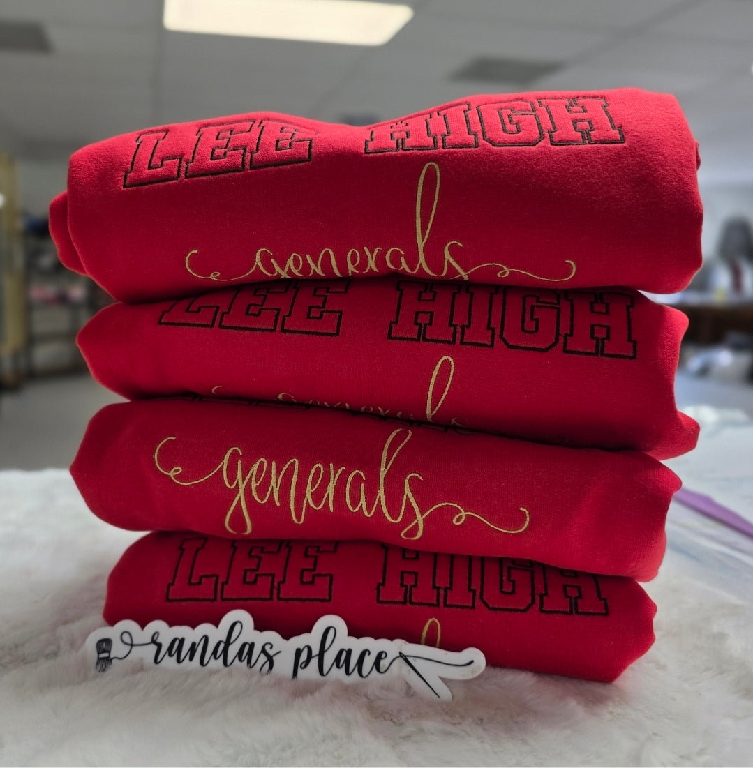 Lee High Generals Varsity & Script Crewneck