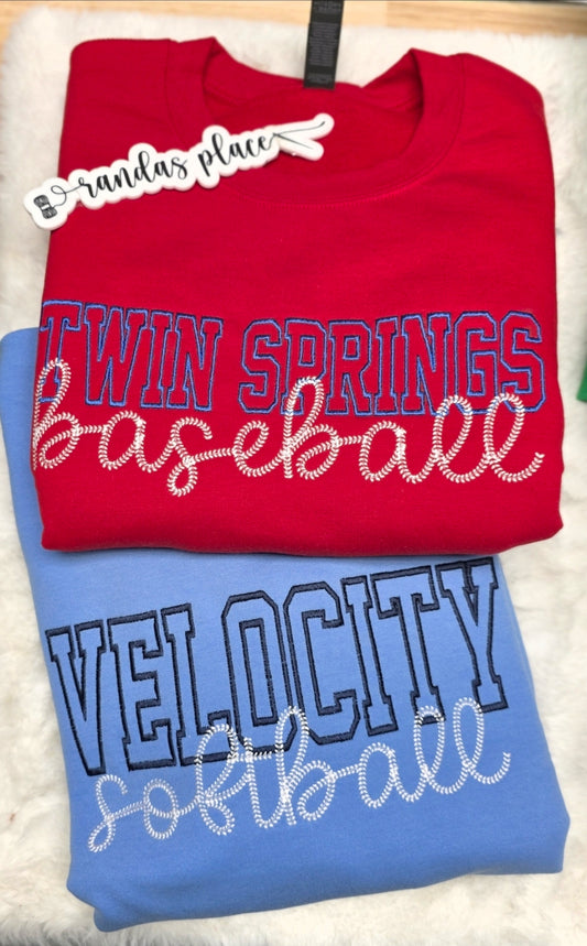 Custom Baseball/Softball Crewneck Sweatshirt