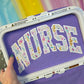 Nurse Floral Applique Violet Tee