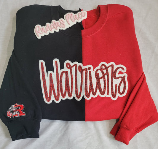 Rogersville Warriors Split Sparkle Crewneck