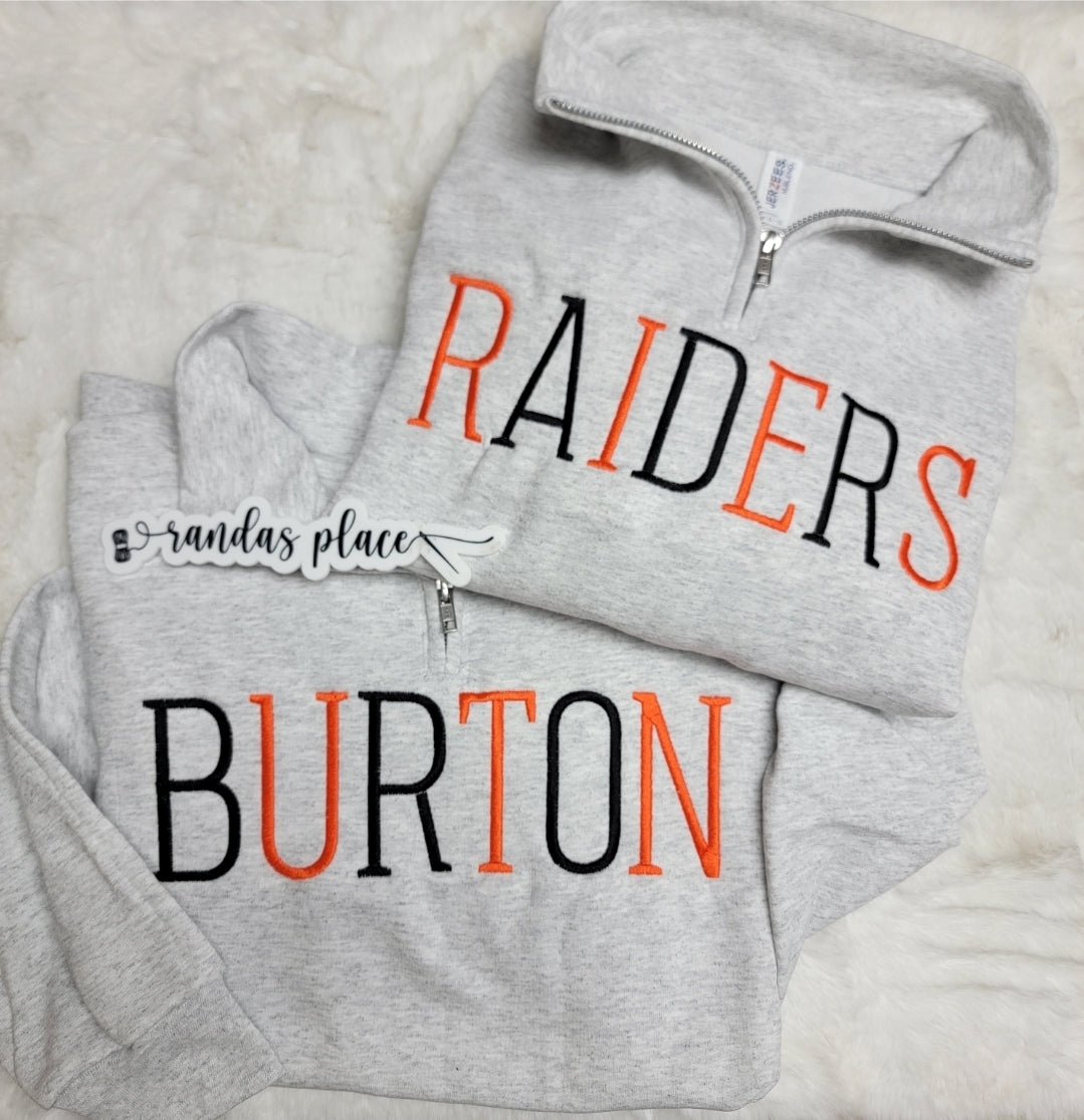 John I Burton Raiders Quarter Zip