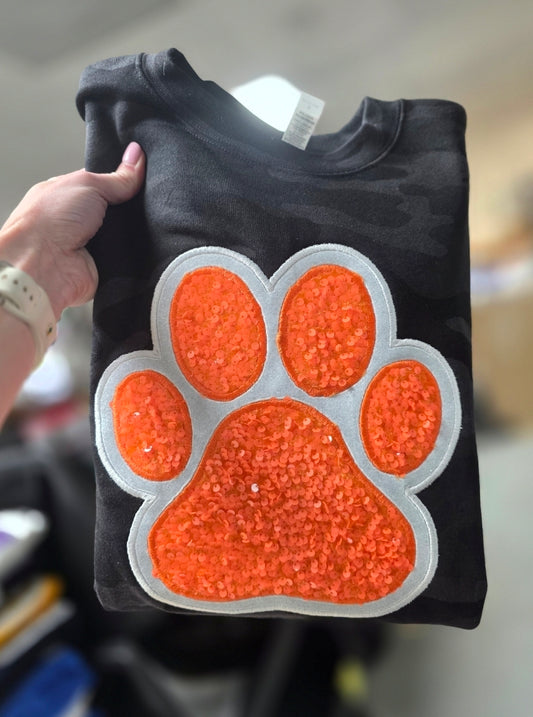 Tigers Sequence Paw Black Camo Sweatshirt