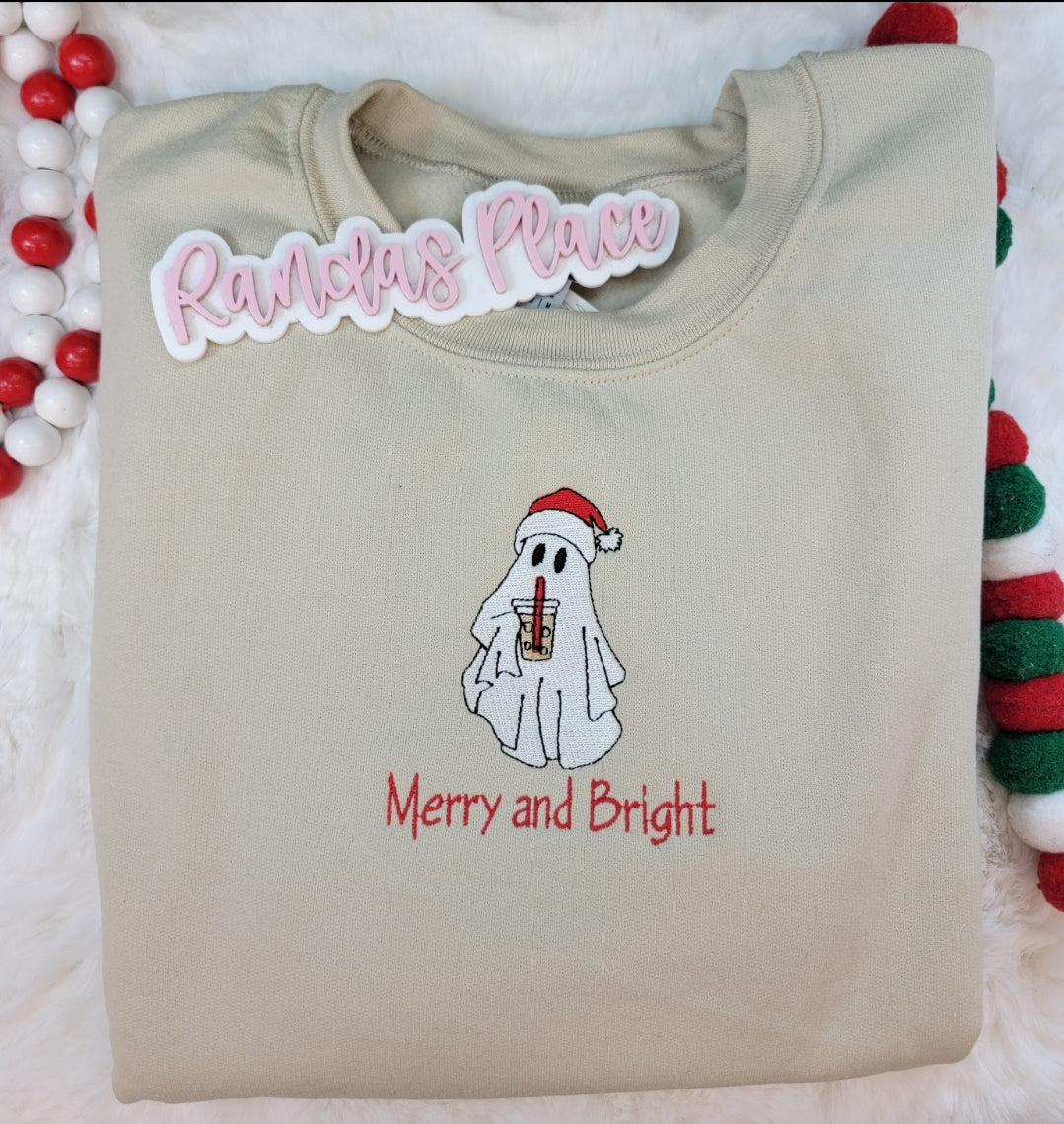 Ghost Iced Coffee Christmas Sweatshirt