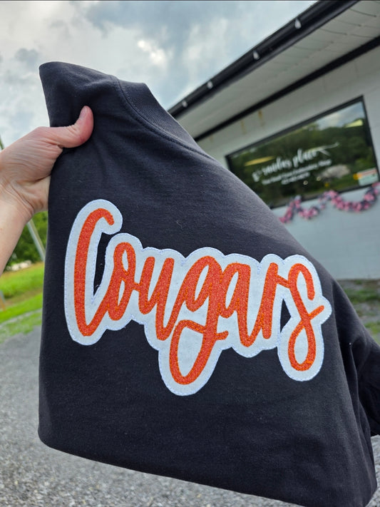 Cougars Sparkle Script Comfort Colors Tee
