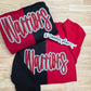 Warriors Split Sparkle Red & Black Crewneck