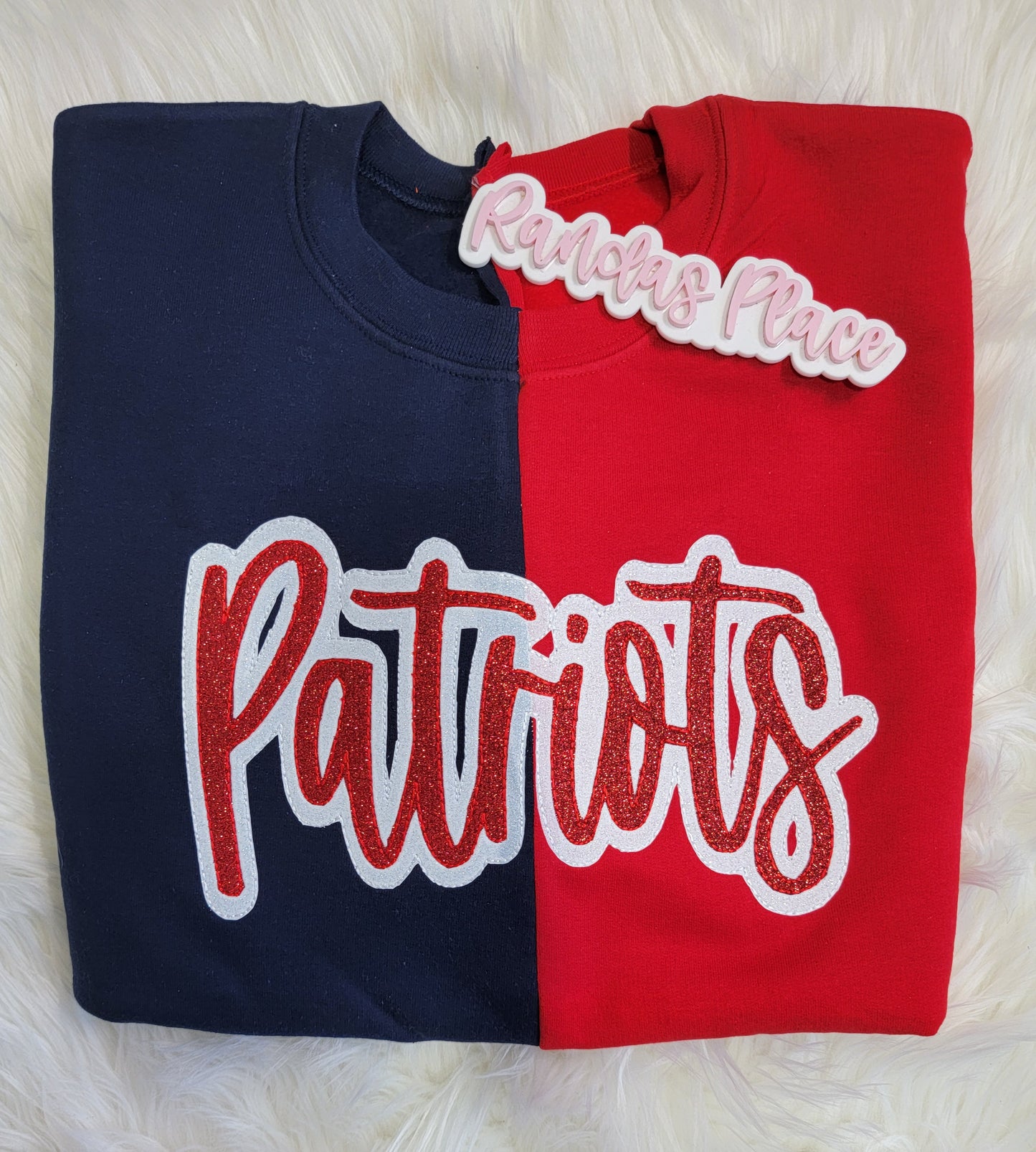 Patriots Split Sparkle Crewneck