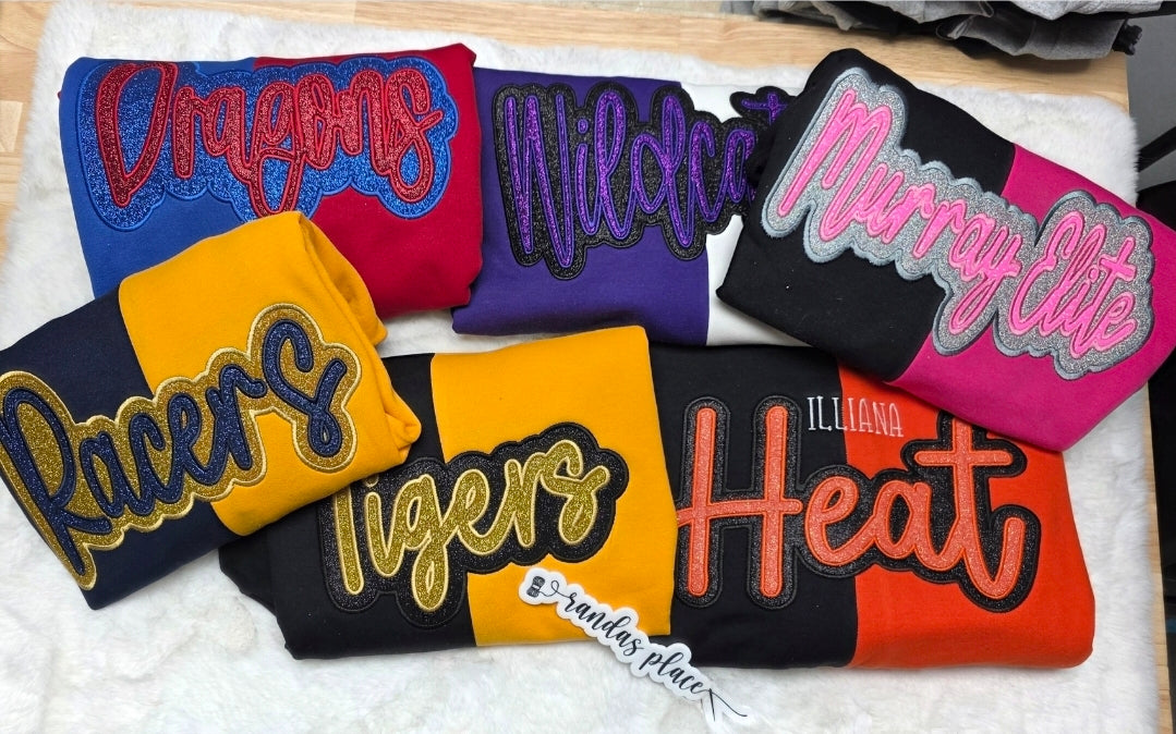 Custom Split Sparkle Crewneck Sweatshirt