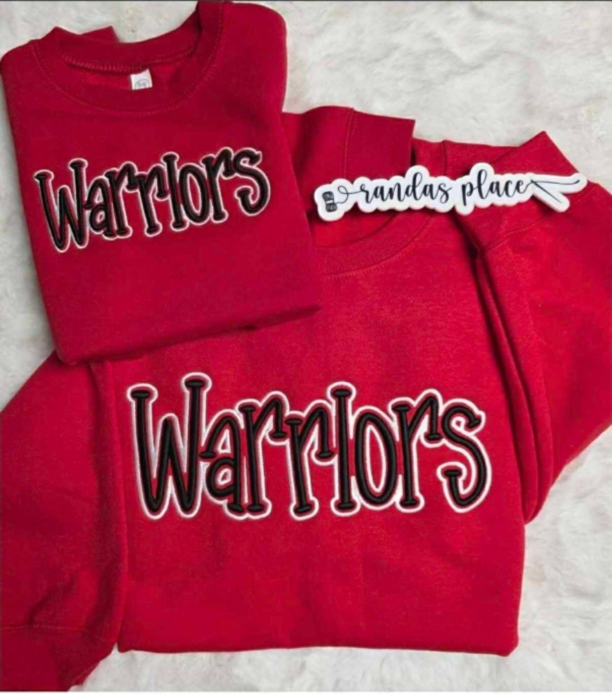 Warriors Embroidered Puff Tee/Sweatshirt