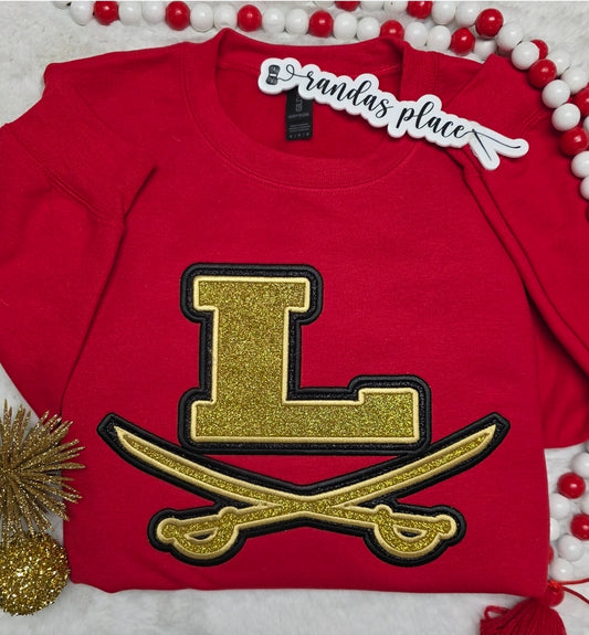 Lee High Generals Sparkle L Swords Sweatshirt/Tee