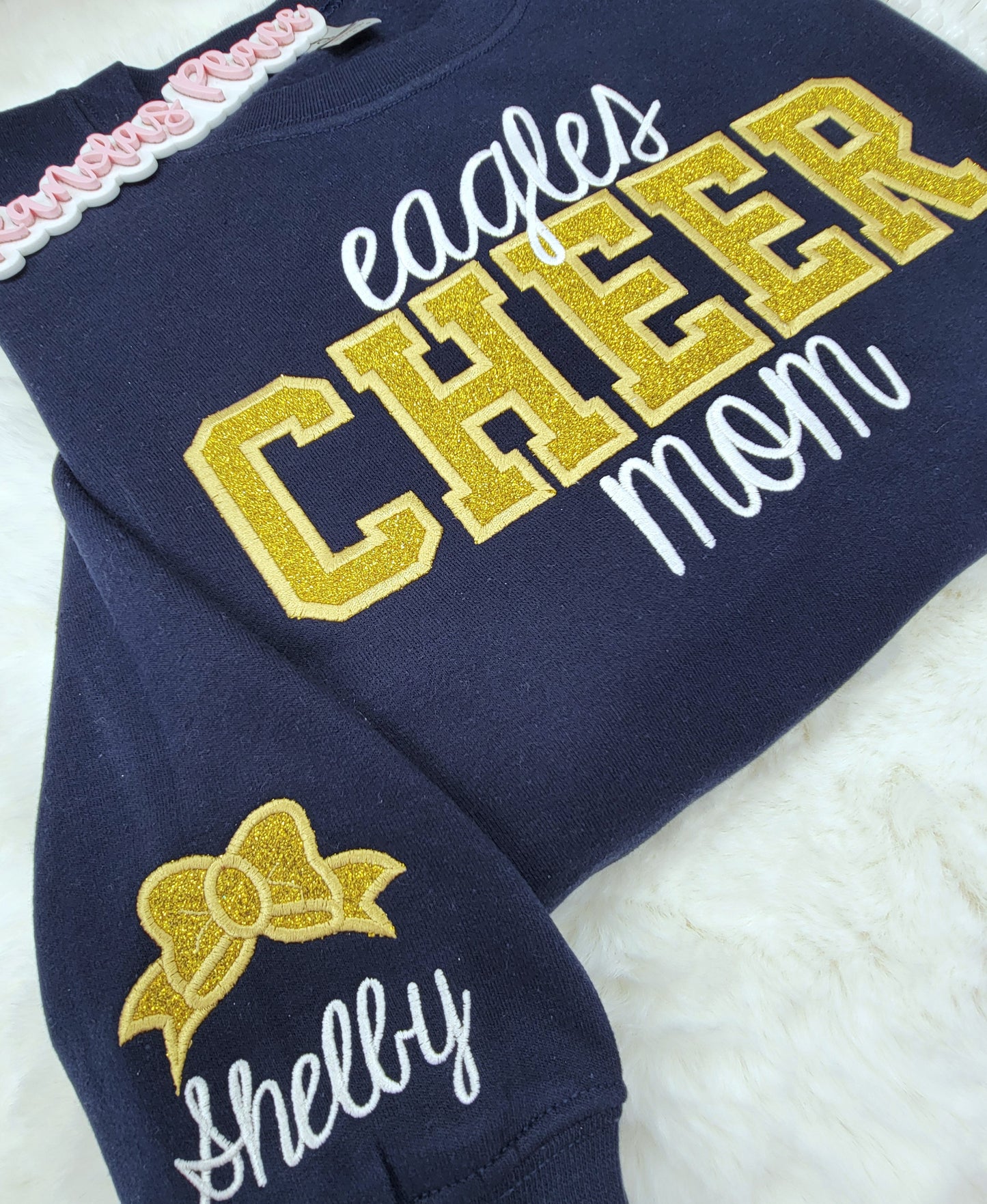 Eagles Cheer Mom Sparkle Crewneck