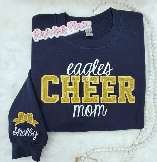 Eagles Cheer Mom Sparkle Crewneck