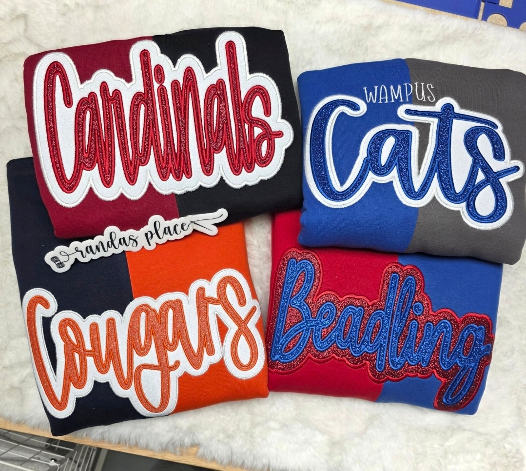 Custom Split Sparkle Crewneck Sweatshirt