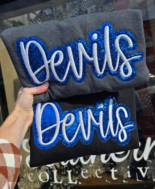 Devils Script Sequence Crewneck
