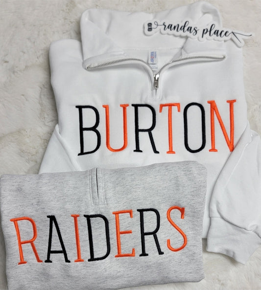 John I Burton Raiders Quarter Zip